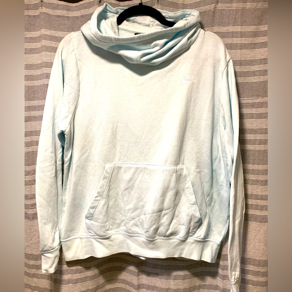 Adorable ice blue Nike Cowl neck hoodie Women’s Large